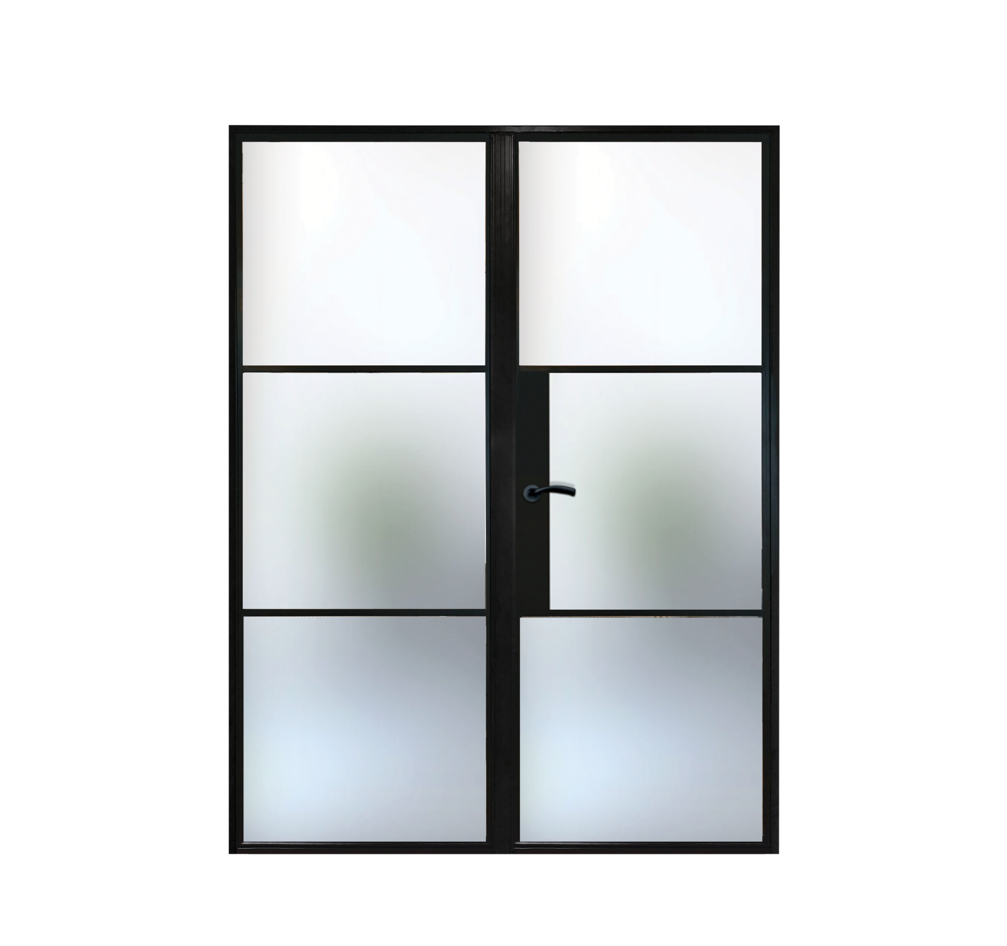 double-doors-frosted-glass-1200-x-1900mm-black-metal-doors